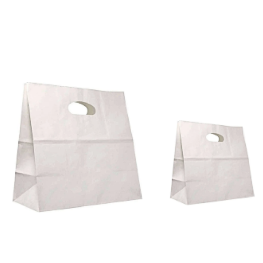 White Paper Bags - Die-Cut Handle.